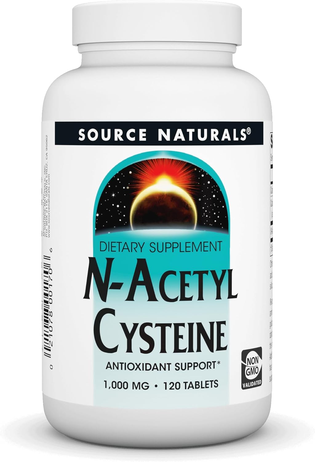 Source Naturals N-Acetyl Cysteine Antioxidant Support, Dietary Supplement That Supports Respiratory Health* - 1000 mg -120 Tablets