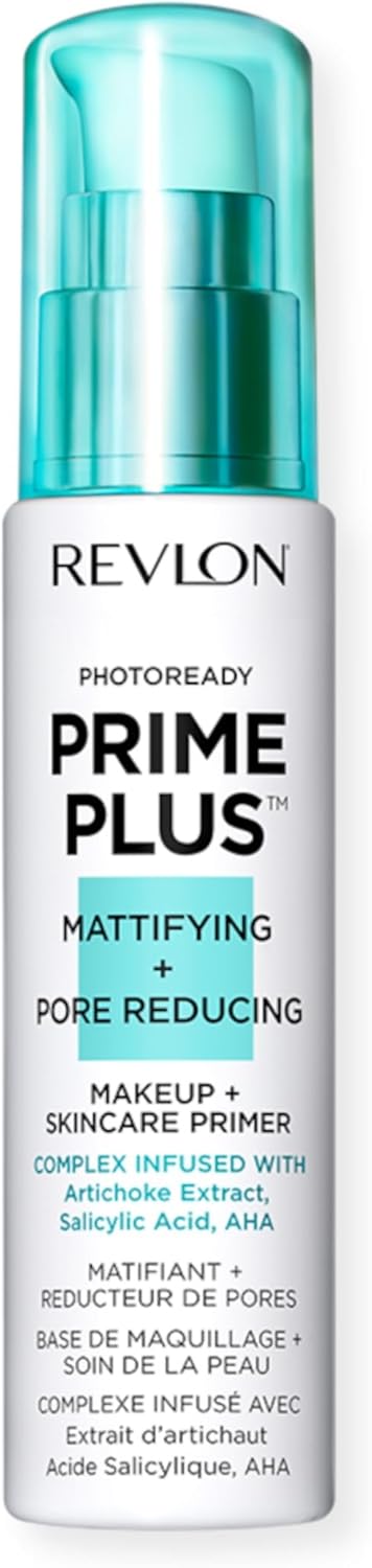 Revlon Prime Plus Makeup & Skincare Primer, Mattifying and Pore Reducing with Salicylic Acid and AHA, 30ml