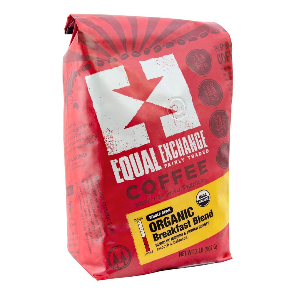 Equal Exchange Organic Whole Bean Coffee, Breakfast Blend, 2 Pound, PP-GRCE28932