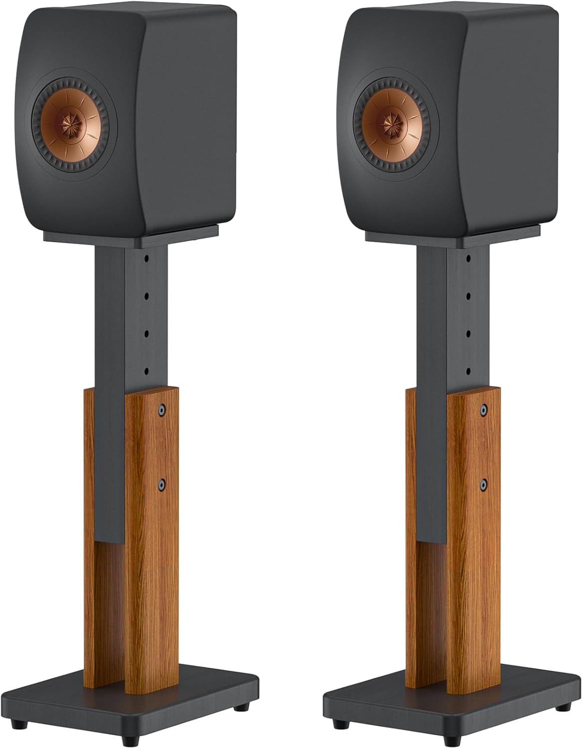 Height Adjustable Floor Speaker Stands Pair for KEF LS50, LS50 Meta, LS50 Wireless I&II Bookshelf Speakers - Surround Sound Speaker Stands with Cable Clip Holds Up to 50 LBS