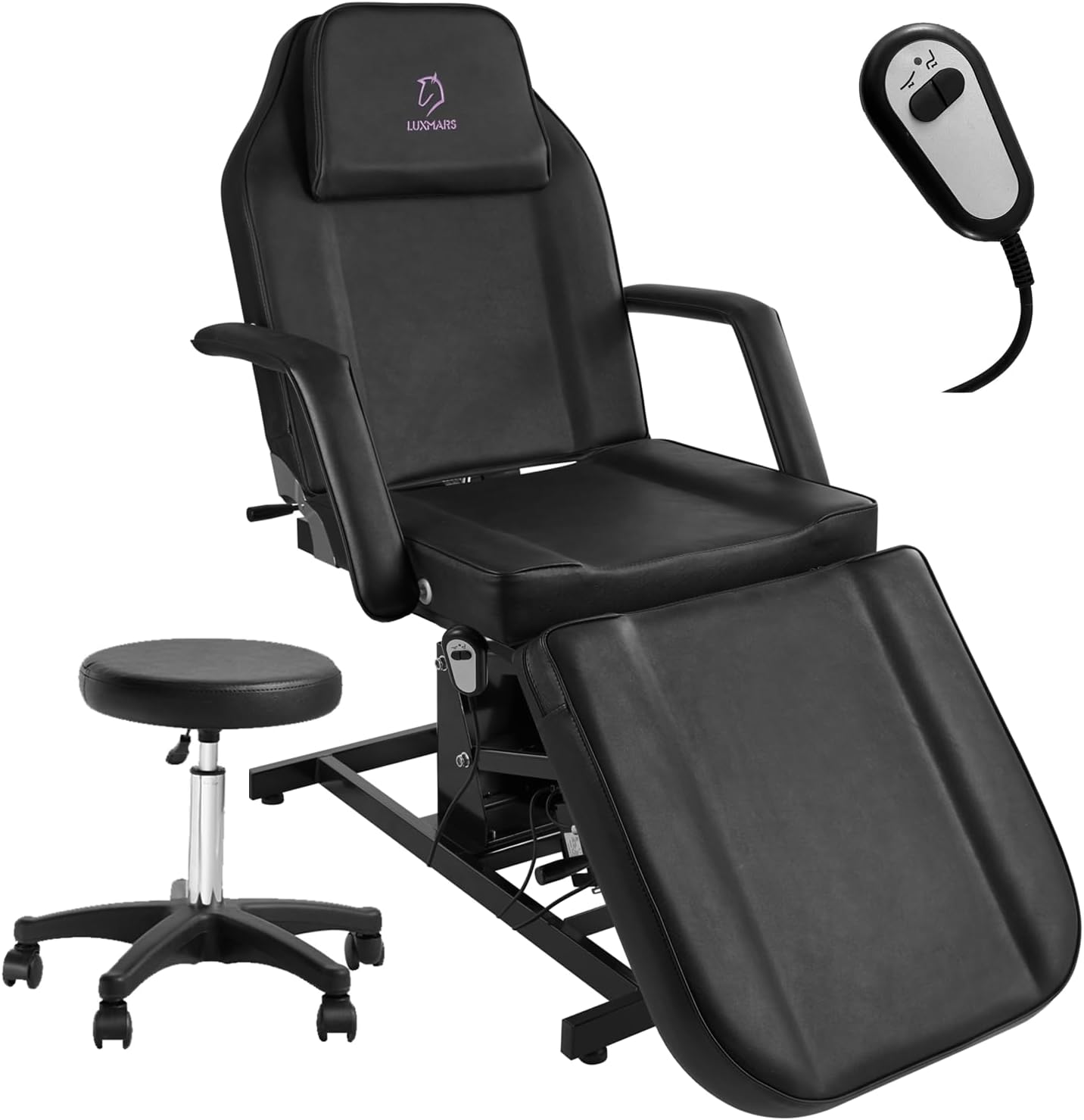 Fully Electric Tattoo Chair for Esthetician, Tattoo Bed with Adjustable Height, Reclining Facial Chair with 2 Storage Pockets, Multi-Purpose Salon Spa Equipment for Beauty Lash Extensions