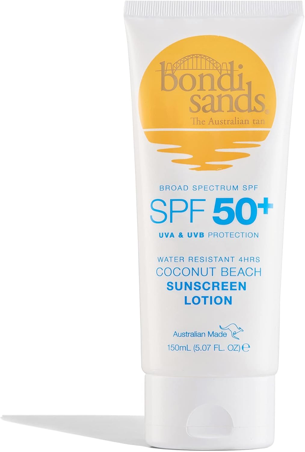 Bondi Sands Sunscreen Lotion SPF 50+ | Non-Greasy Broad-Spectrum Formula Moisturises and Protects Skin, Water Resistant Up To 4 Hours, and Cruelty Free, Coconut Beach Scent | 150 mL/5.07 Oz