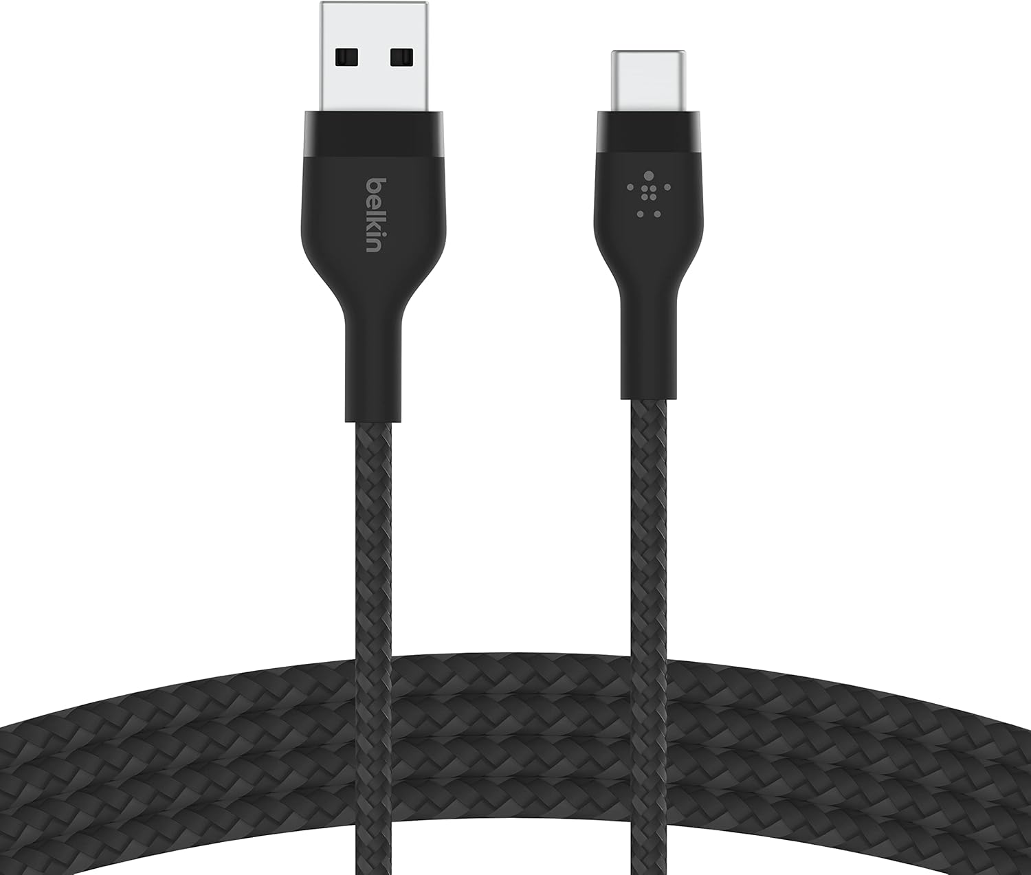 Belkin BoostCharge Pro Flex Braided USB-C to USB-A (2M/6.6ft) Fast Charging Cable USB-IF Certified for iPhone 16, iPhone 16 Pro, iPad Pro, Galaxy S25, S24, Pixel, Nintendo Switch 2 & More - Black
