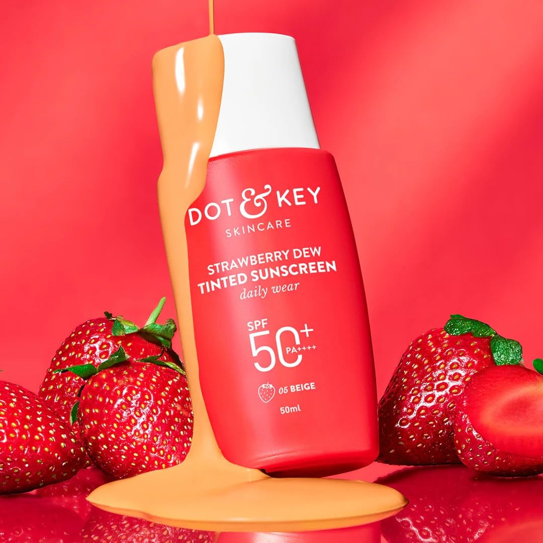 Dott & Keyy Tinted Sunscreen Foundation, SPF 50+ PA++++, Strawberry Dew (Beige Medium Deep - 05, 1.7 fl.oz.)