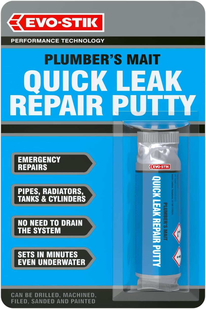 EVO-STIK Plumber's Mait Quick Leak Repair Putty, Instant Repairs for Pipes, Radiators, Tanks & Cylinders, Waterproof, 50g