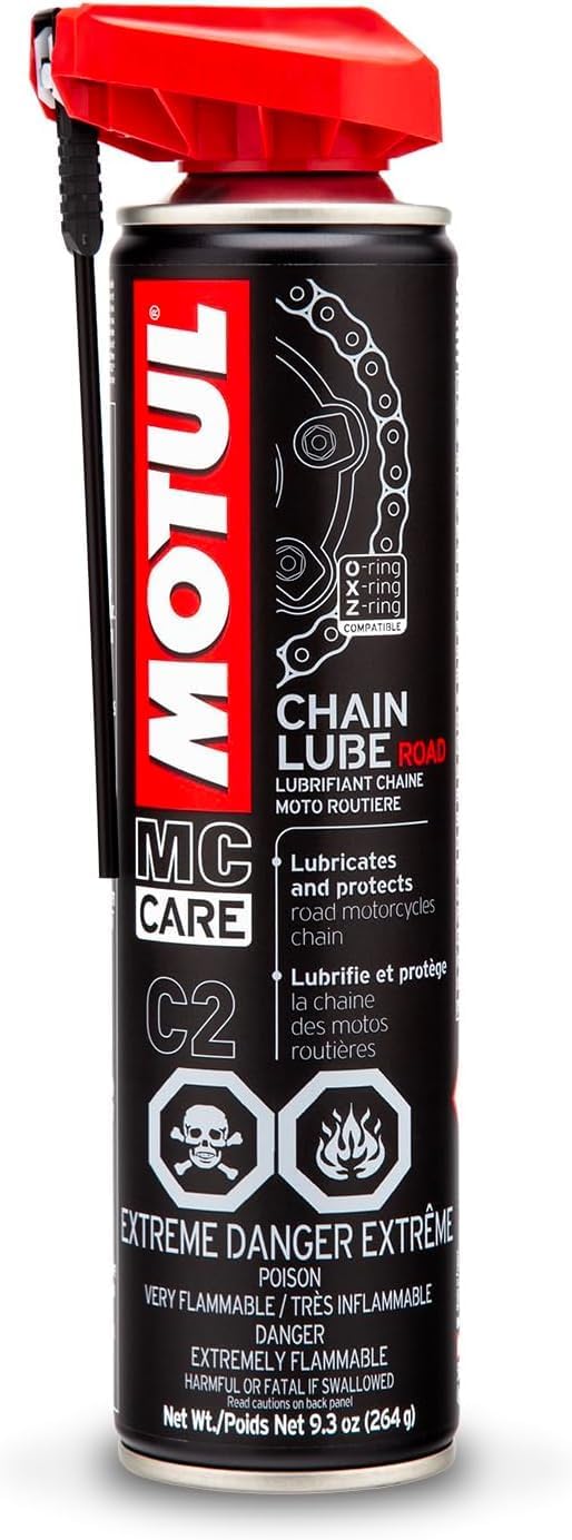 Motul C2 Chain Lube Road - Motorcycle Chain Lubricant Spray for Street & Sport Bikes, 9.3 oz Can (111819)