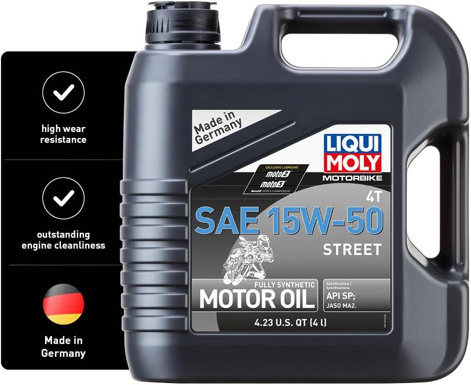 LIQUI MOLY Motorbike 4T SAE 15W-50 Street | 4 L | Motorcycle Fully synthetic engine oil | SKU: 20060