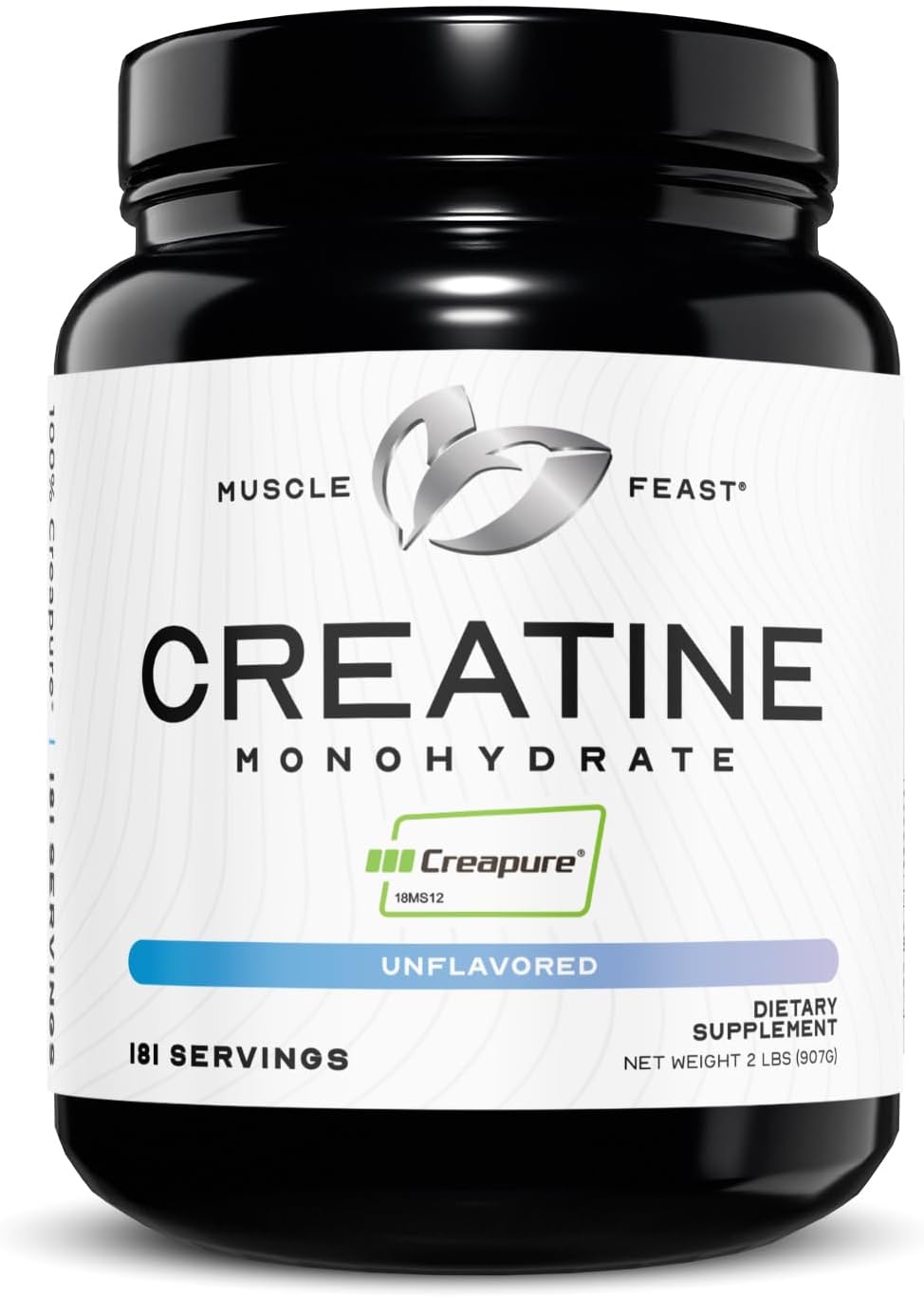 Muscle Feast Creapure Creatine Monohydrate Powder, Vegan Keto Friendly Gluten-Free, Mass Gainer, Muscle Recovery Supplement and Trusted Creatine for Muscle Growth, Creatine Powder, Unflavored, 2lb