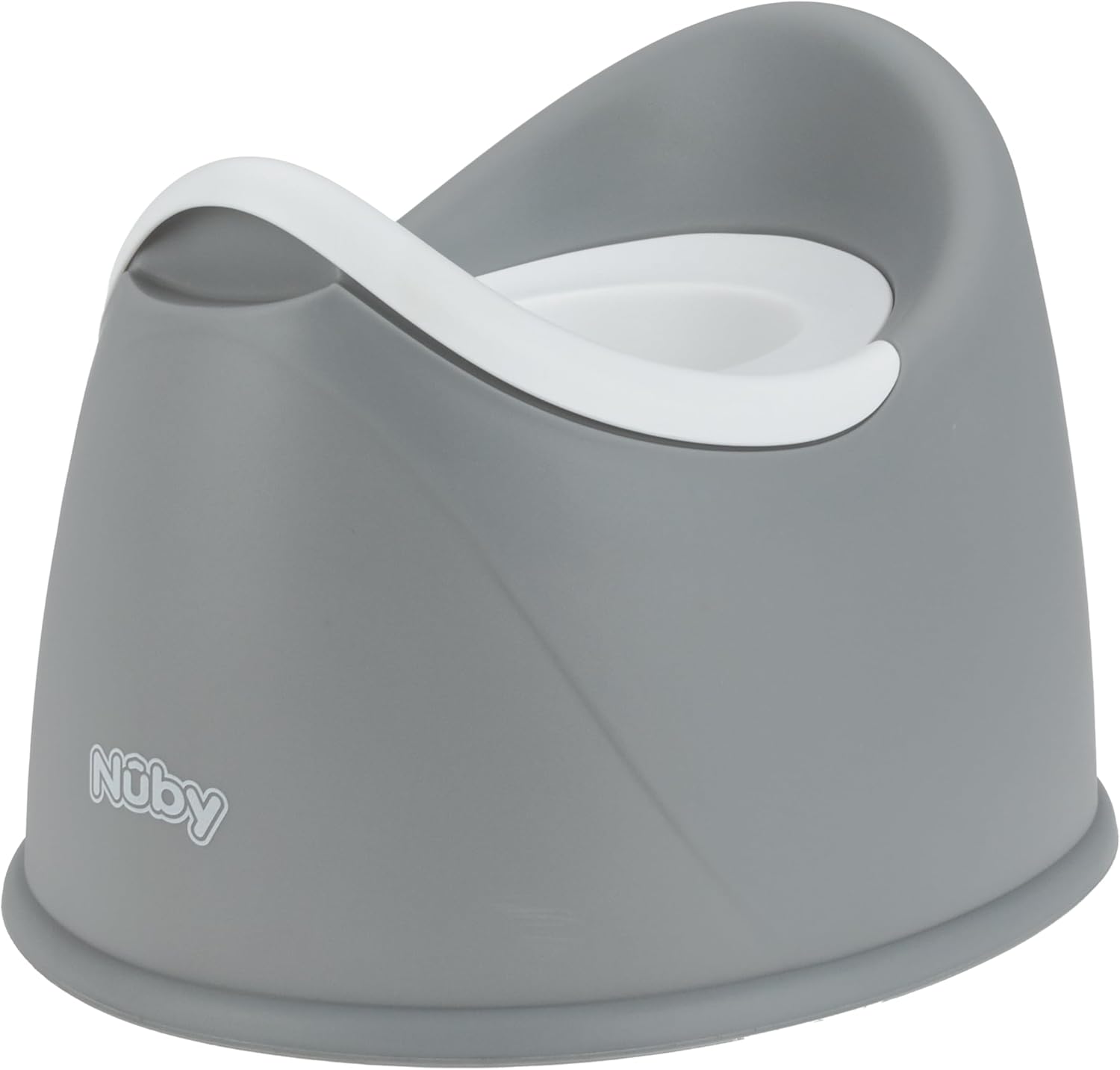Nuby Beginner's Potty Training Seat with Removable Bowl and Integrated Splash Guard, Fun Transition to The Big Toilet, Non-Slip Base, Gray