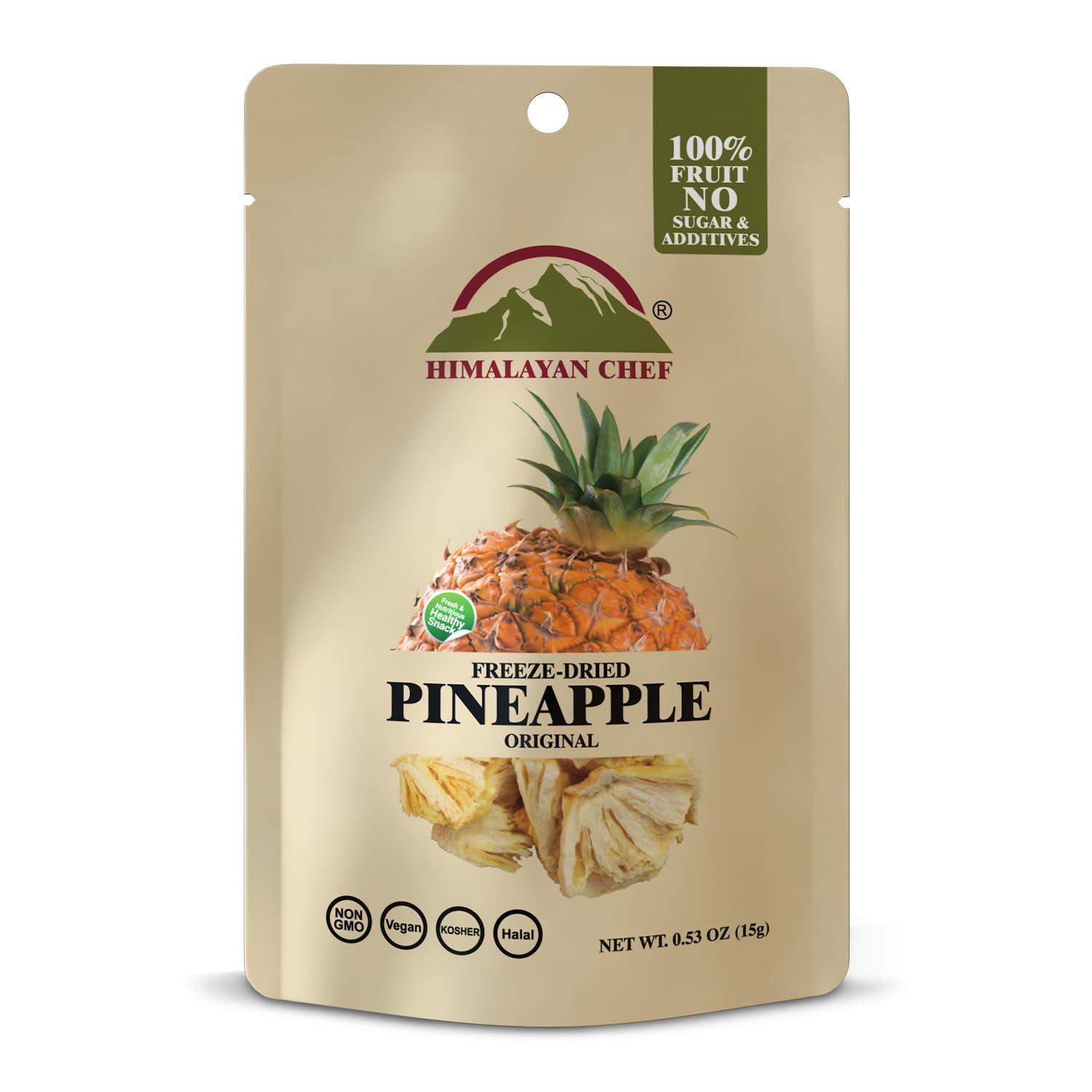 Himalayan Chef Freeze-Dried Fruit – 15g/Each Freeze-Dried Pineapple | Organic Fruit Snacks, Healthy Snacks for Kids & Adults | Dried Fruit, Baby Snacks, Gluten-Free & Ready-to-Eat