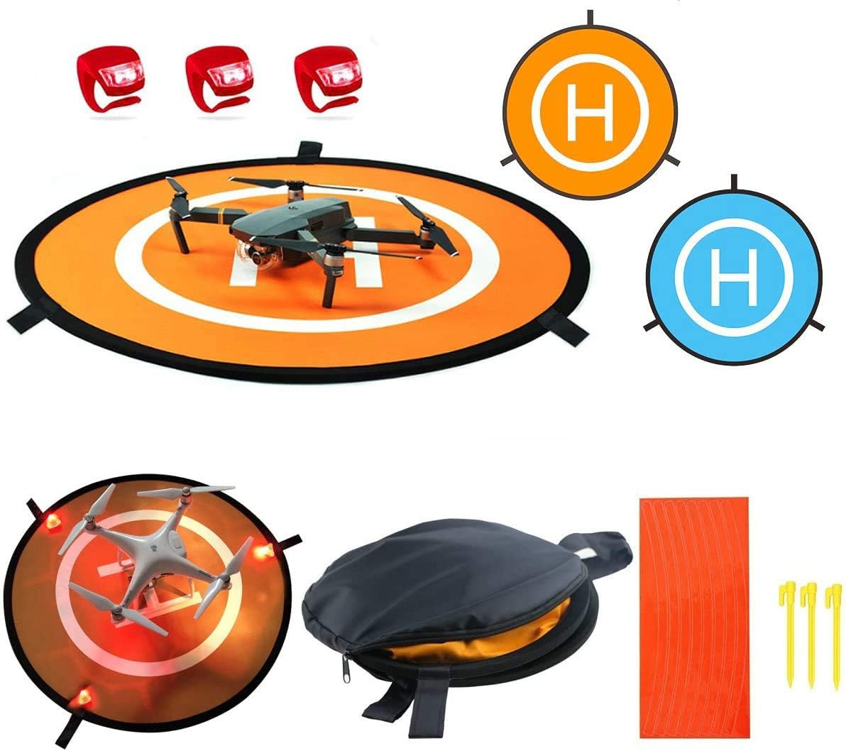 Winterworm 55cm Drone Landing Pad With 3 Landing Indicator for DJI Mavic Air, Tello, DJI Spark, Dobby