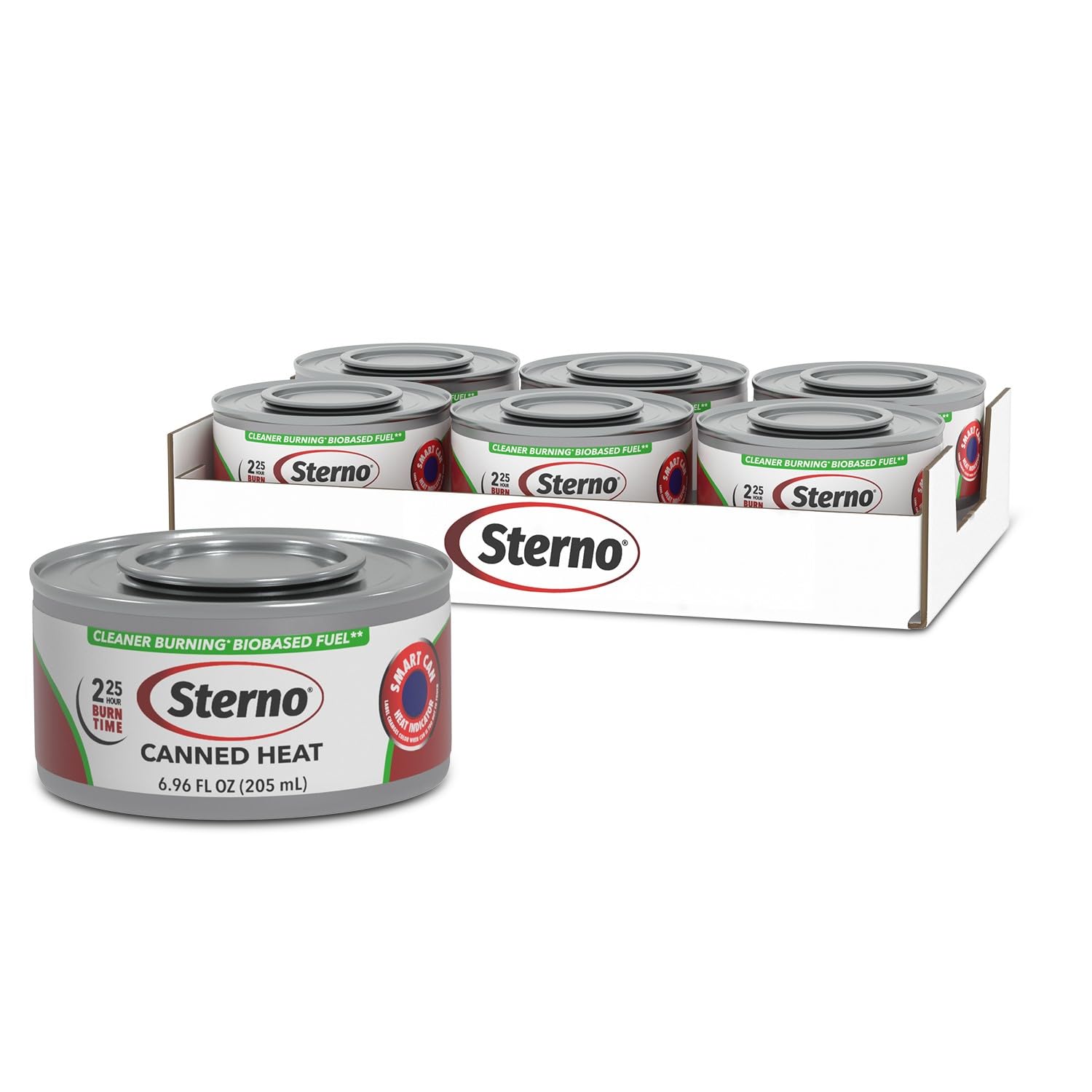 Sterno Fuel Cans - 2.25 Hour Burn, (6-Pack) Chafing Dish Fuel Can Burners for Food Warmer, Chafer Fuel, Canned Heat Ethanol