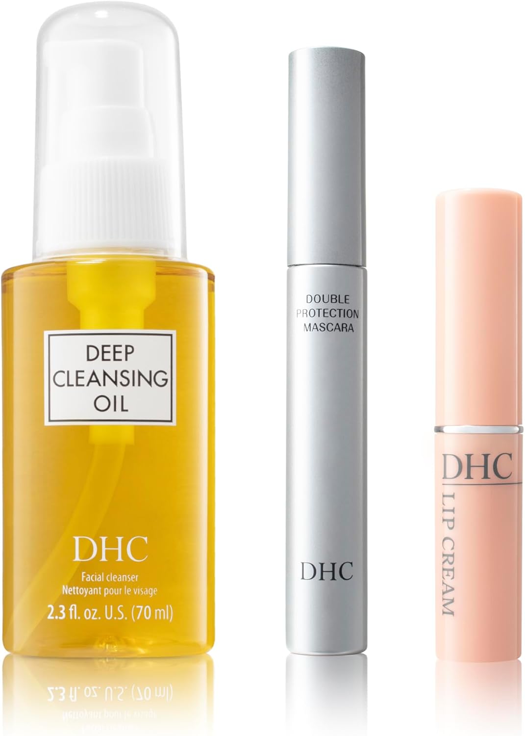 DHC Deep Cleansing Oil 70ml, Lip Cream 1.5g and Mascara Perfect Pro Double Protection 5g