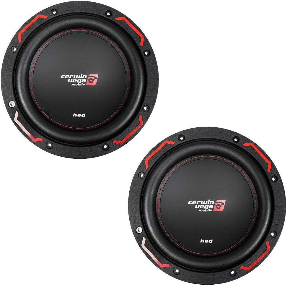 12" Dual 4 Ohm Subwoofers DVC 1400W Max HED Series Cerwin Vega CER-H7124D Pair