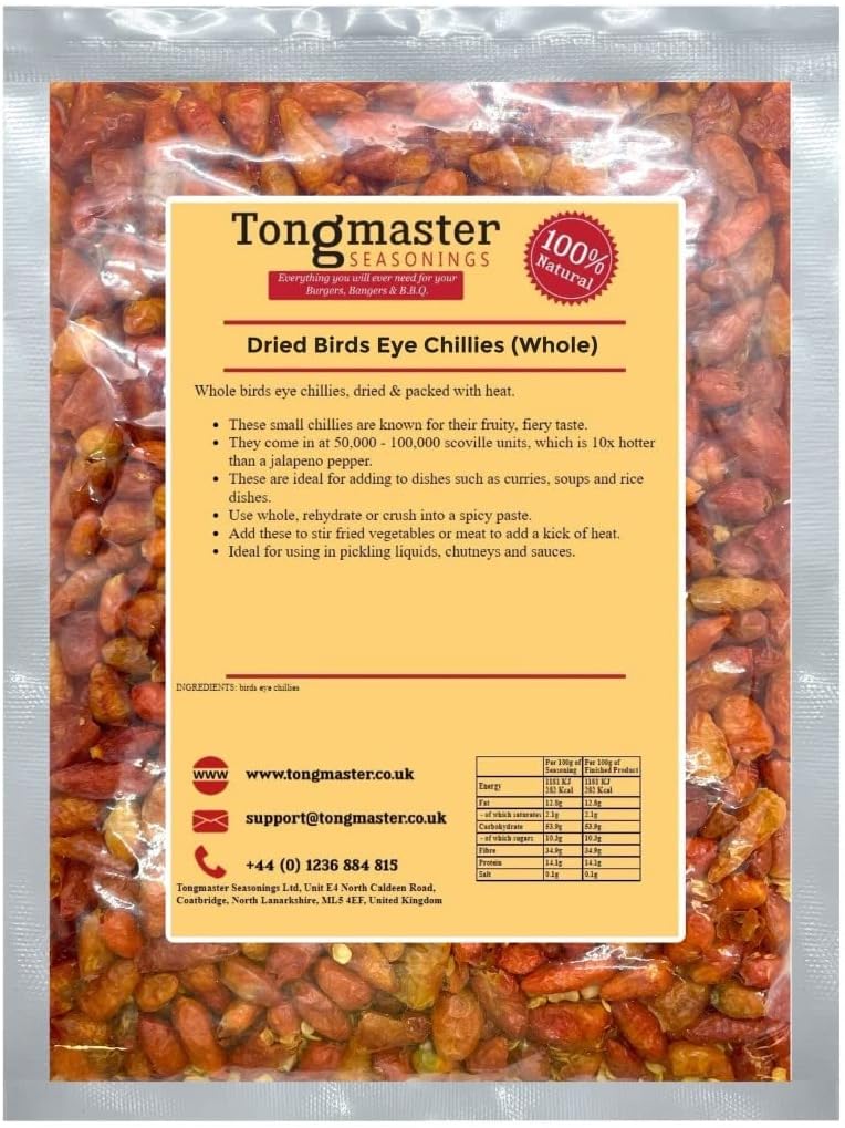 Dried Birds Eye Chillies (Whole) - 500g