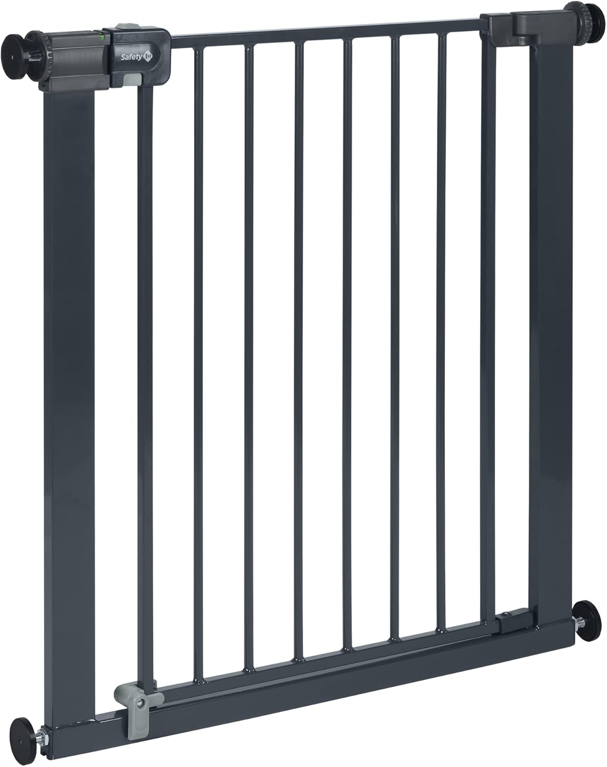 Safety 1st Easy Close Metal Gate, Baby Stair Gate Pressure Fit, 73-80cm (max. 108cm), Easy-Closing Baby Safety Gate, One-Hand Opening, No-Screw Installation (No Drilling), Double Lock System, Black