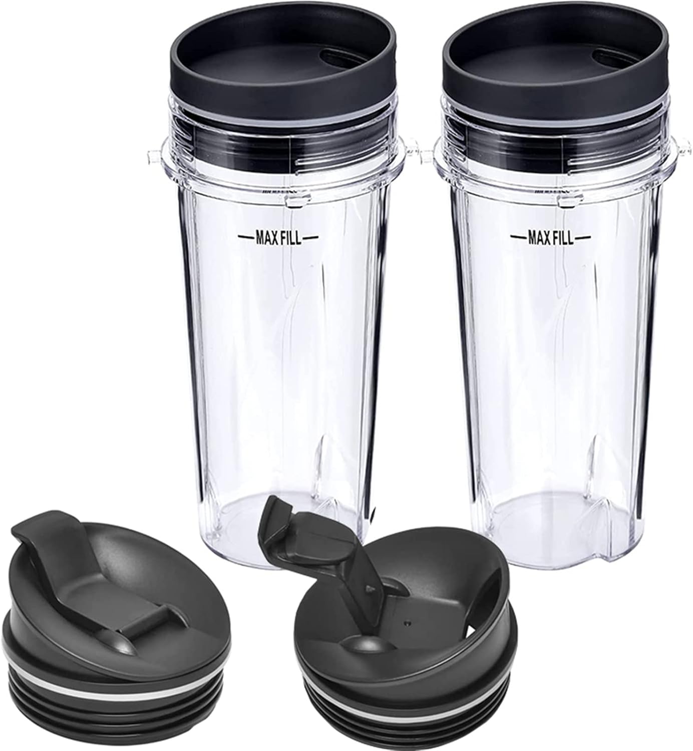 Ninja 16oz Single Serve Blender Cup with Lid and Seal - Plastic Juicer Bottle for Travel