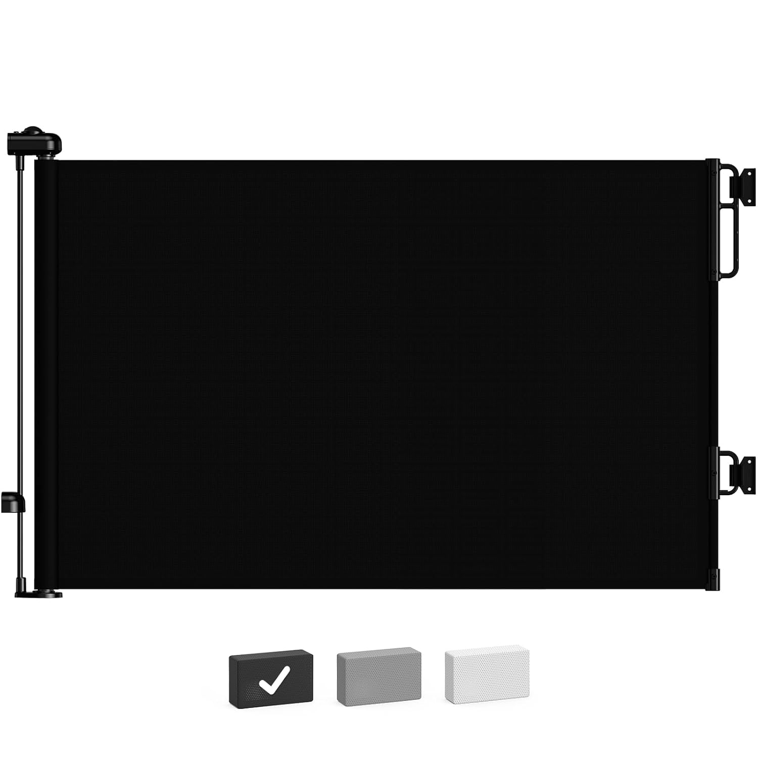 Cumbor Retractable Baby Gates for Stairs, Mom Choice Award Winner-55 Wide Mesh Dog Gate for Doorways, 34" Tall Easy to Use Pet Fence for The House, Toddler Safety Essentials Indoor&Outdoor, Black