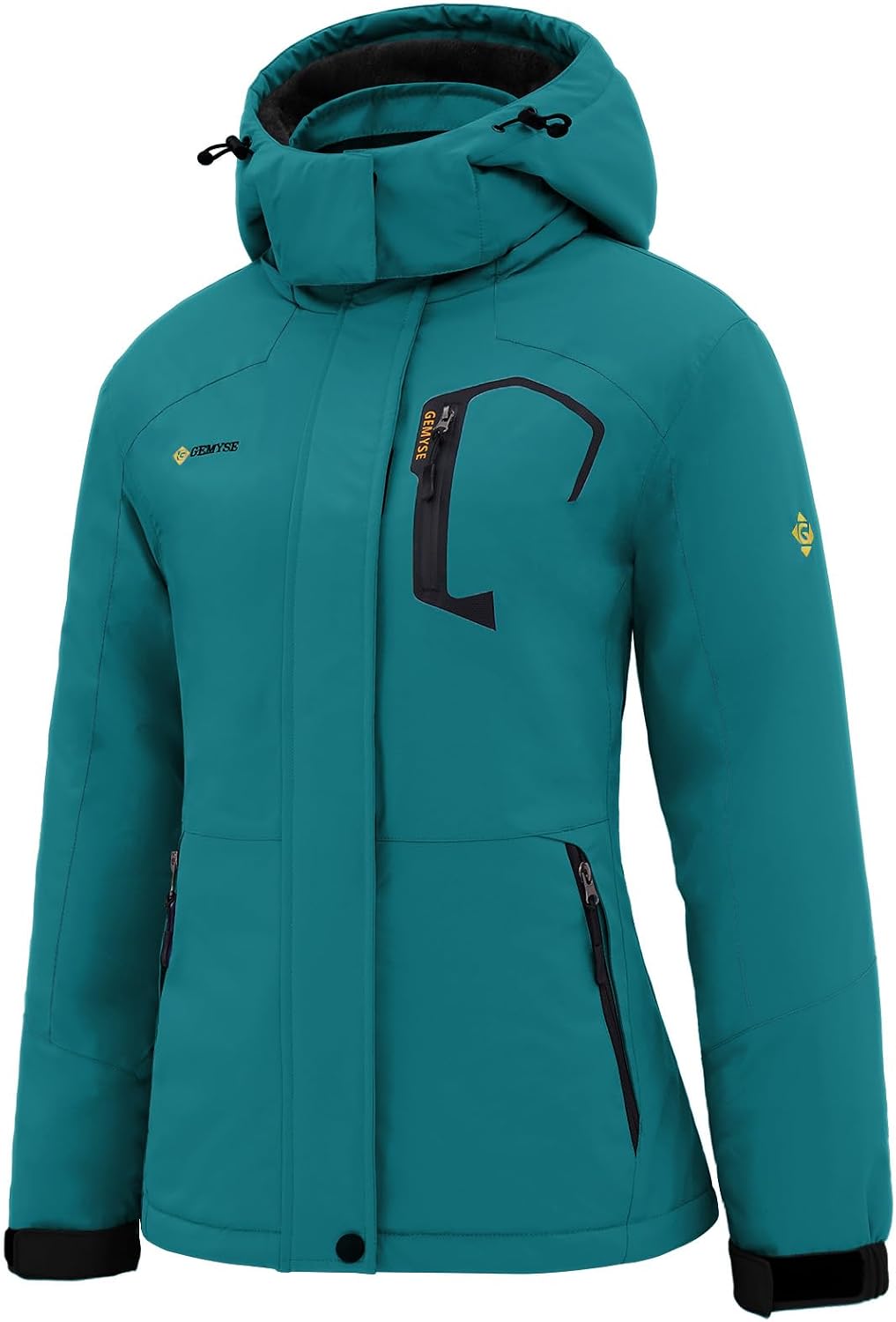 GEMYSE Women's Waterproof Ski Jacket Warm Winter Coat with Detachable Hood
