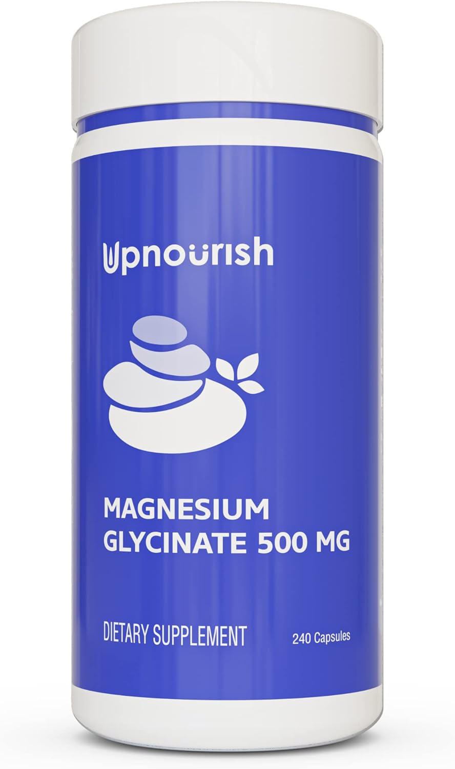 UpNourish Magnesium Glycinate Chelate 500mg Capsules - Highly Absorbable Chelated Magnesium - Pure Magnesium Supplement for Sleep & Calm Support, Nervous, Muscle & Bone Health