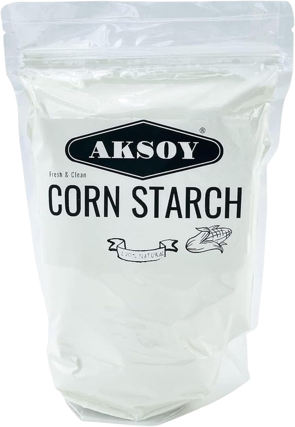 🌽 AKSOY 100% Pure Corn Starch | 1.25 KG Airtight Container | All Natural Thickener for Soups, Stews, Gravy, Baking Pies, Puddings & Cakes | Non-GMO, Vegan, Food-Grade