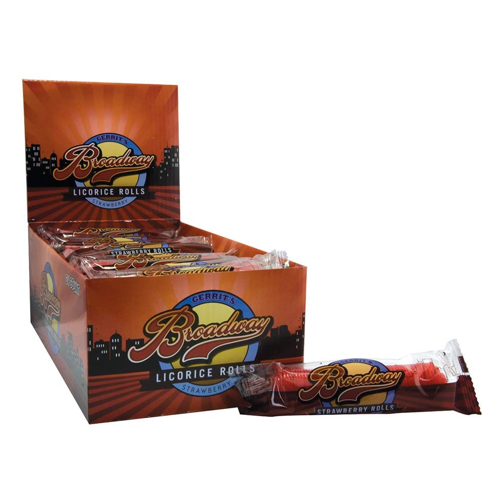 Gerrit's Broadway Licorice Rolls Strawberry 24 Count