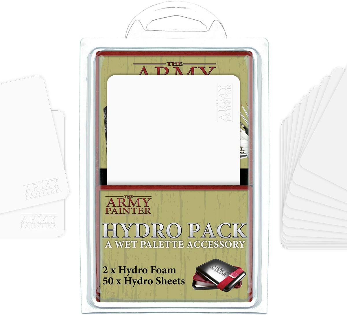 The Army Painter Hydro Pack Wet Palette Refill, 50 Palette Papers, 2 Sponges, Compatible with Acrylic Paint Washes, Use The Army Painter Wet Palette For Fantasy Tabletop Wargaming