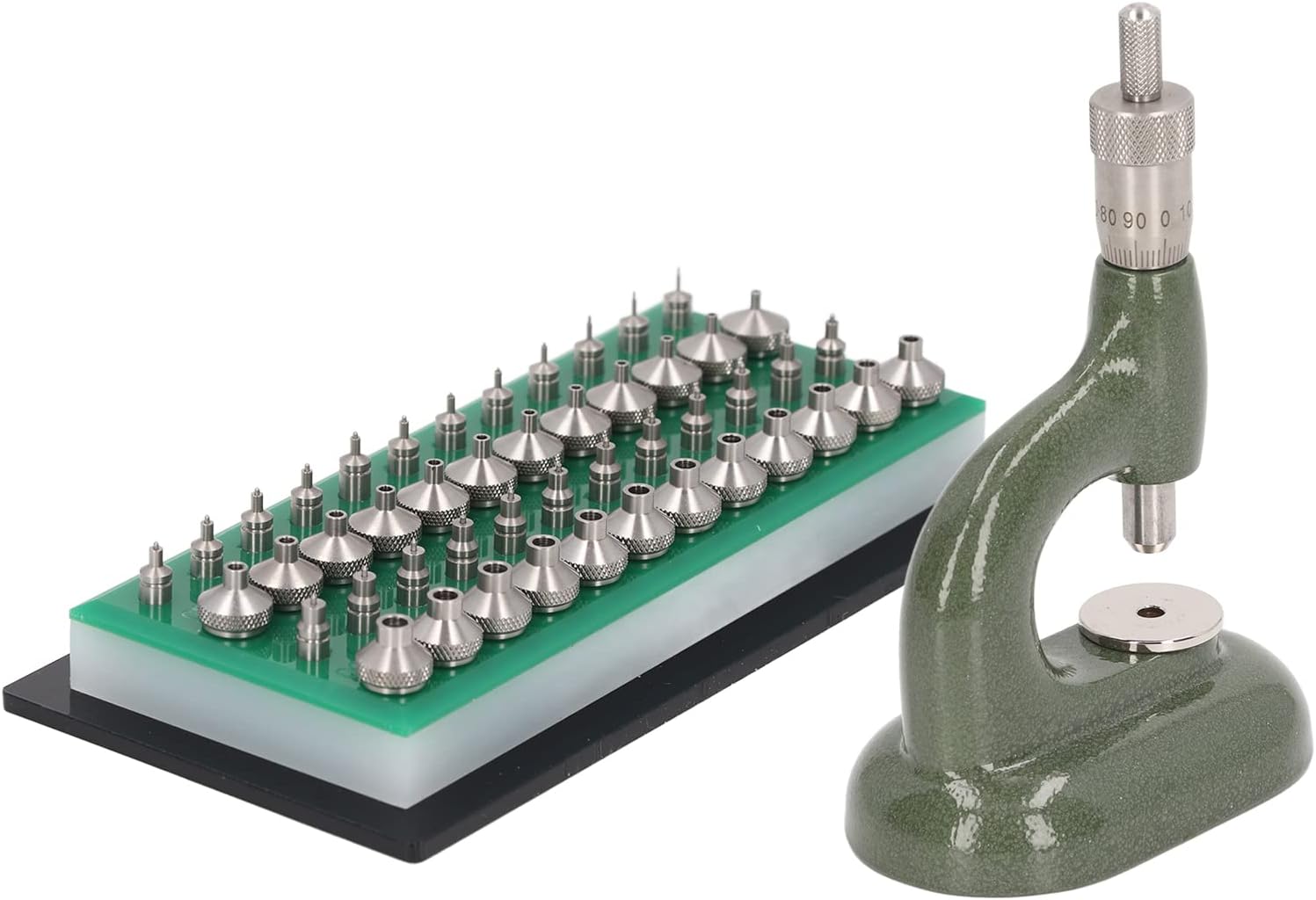 48PCS Watch Repair Tools Set High Precision Watchmaker's Jewelling Tool with Micrometric Screw 4MM&4MM Watch Jewel Press Horia Jeweling Tool Watch Case Closer