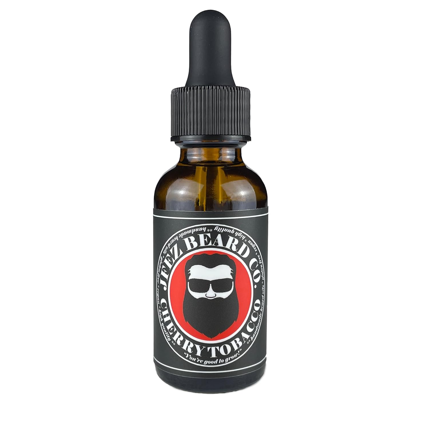 Cherry Tobacco Beard Oil - American-Made Nourishing Anti-Itch Dander Reducing, Mustache and Beard Care Conditioner (1 Oz)