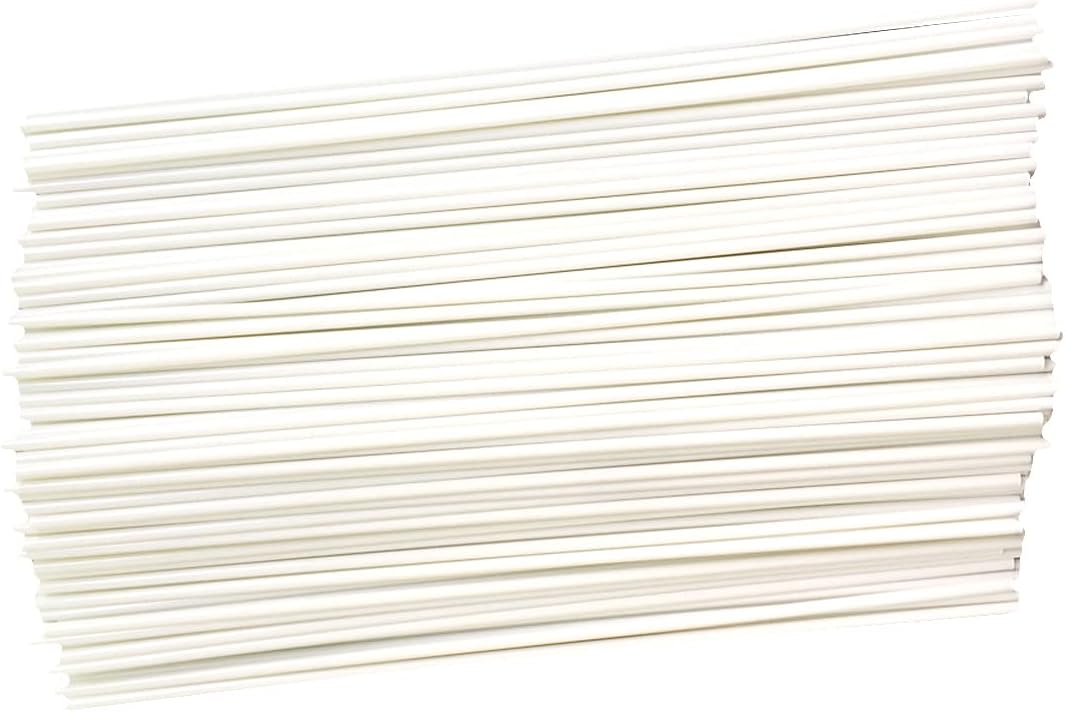 SKYPRO 100PCS Diameter 0.5mm Length 250mm White ABS Styrene Plastic Round Bar Rods for DIY Toys Doll House, DIY Sand Table Model, DIY Scene Making, Building Making