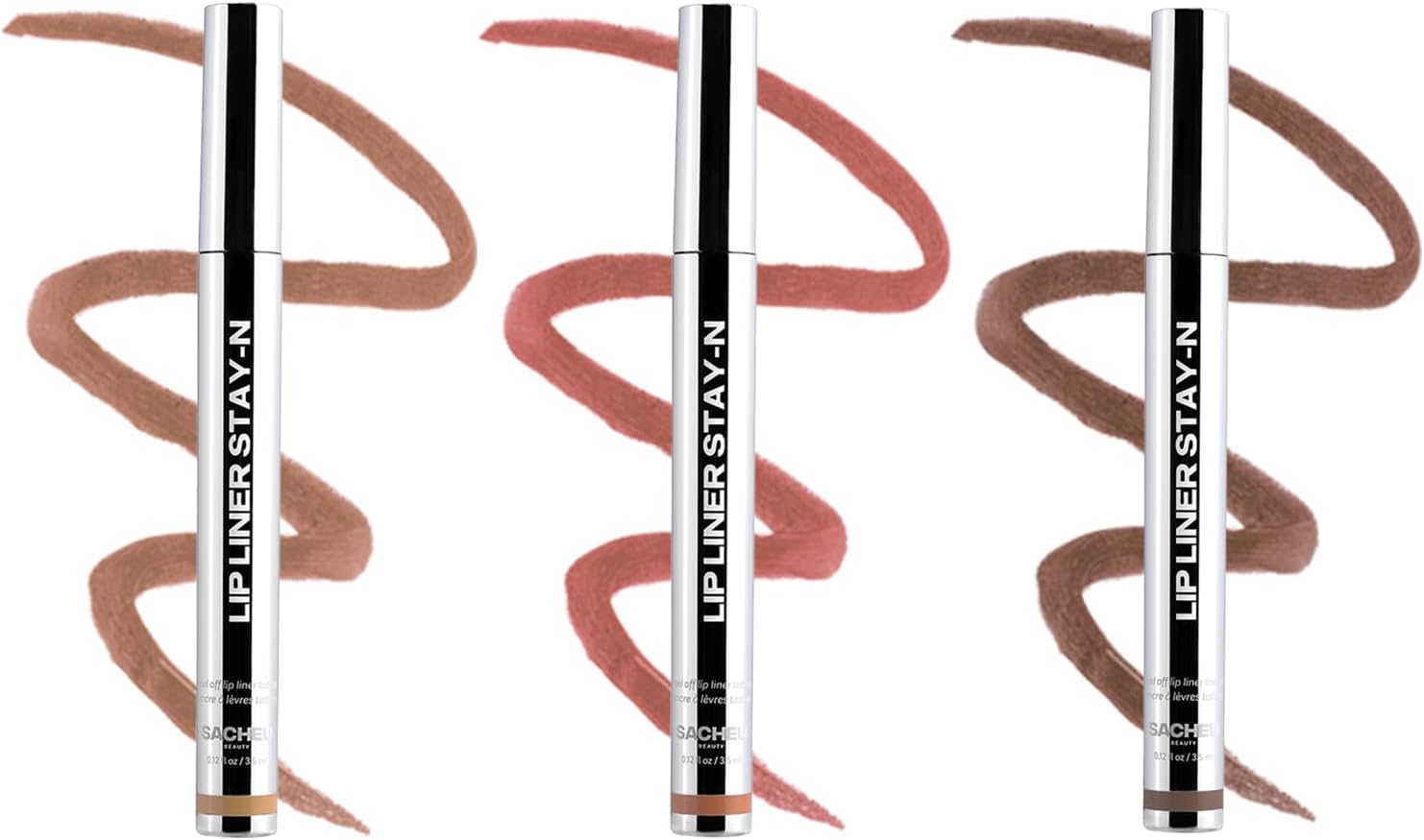 Sacheu Lip Liner STAY-N Peel Off Lip Stain — Long Lasting Matte Lip Tattoo Transfer Proof Lipstain Infused with Hyaluronic Acid & Vitamin E for All Skin Types — Vegan & Cruelty-Free, Core Bundle