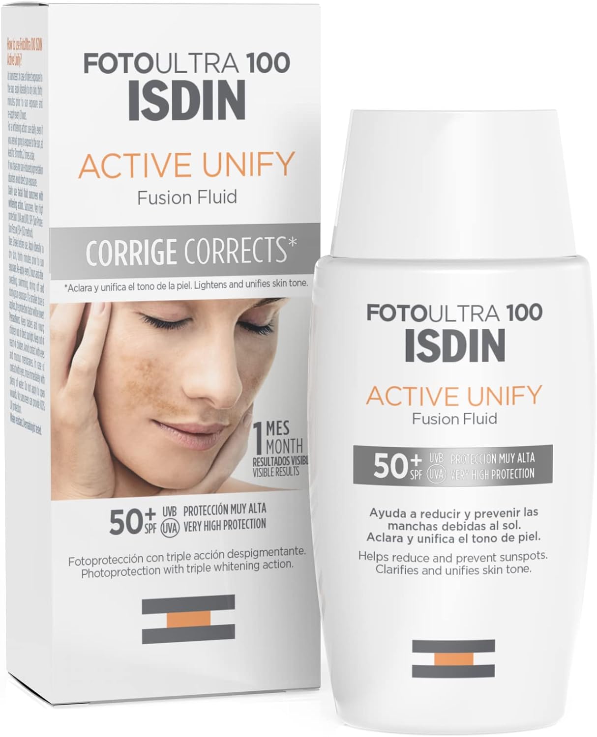 ISDIN FotoUltra Active Unify SPF 50+ Brightens and Unifies Skin Tone Sun Cream with Triple Brightening Effect 50 ml