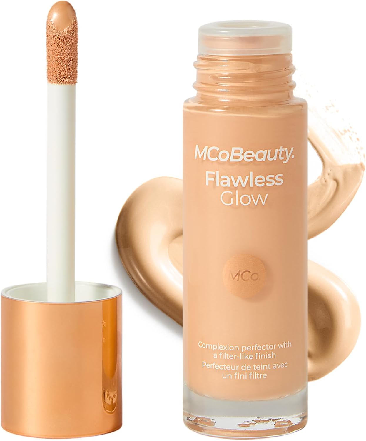 MCoBeauty Flawless Glow Luminous Skin Filter - 3 Light - Primer | 4-in-1 Primer, Highlighter & Foundation Booster, Squalane & Vitamin E, Vegan & Cruelty Free