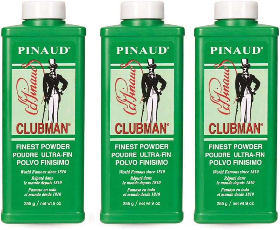 Clubman Pinaud Finest Powder, Classic White Powder for Men, Protection Against Sweat and Body Odor, 9 oz x 3 Packs