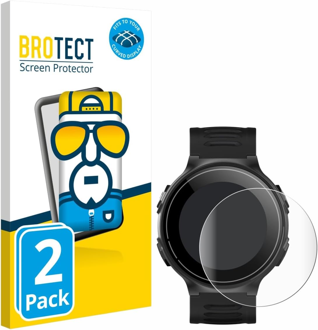 brotect 3D Curved Screen Protector compatible with Kiprun GPS 500 Coros (2 Pack) - Full Screen Coverage