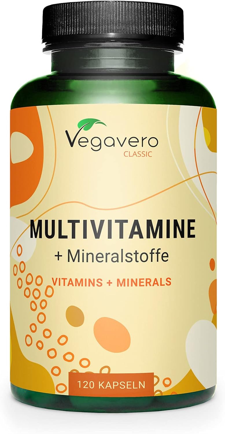 Vegavero Multivitamins and Minerals | Vegan Vitamin Complex | with All B Vits, VIT A, C, D3, E, K2, Iron, Zinc, Iodine, Selenium & Chrome | 120 Capsules