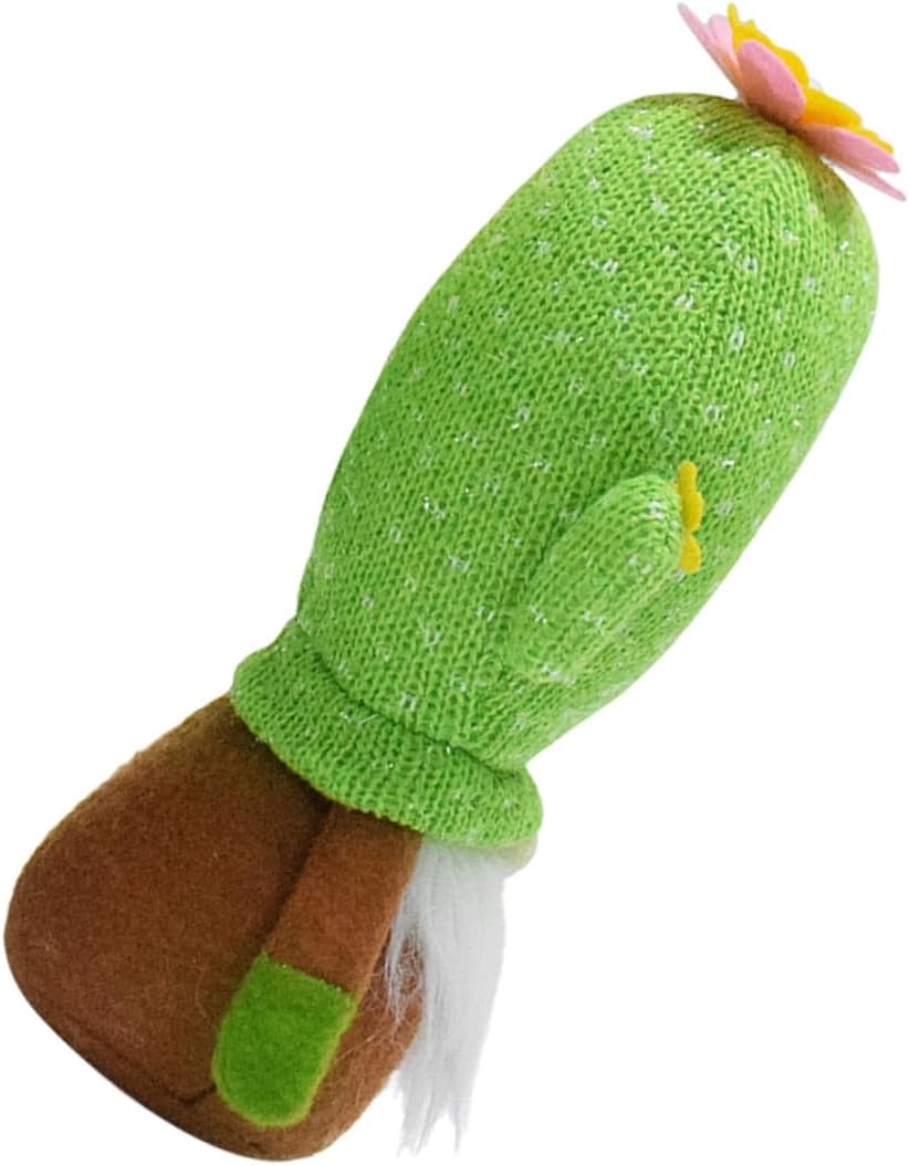 STOBAZA Plush Succulent Gnome Doll with Cactus Figurine Scandinavian Tomte Stuffed Decoration for Kitchen Tiered Tray Rustic Farmhouse Accent Portable and Unique Home Ornament