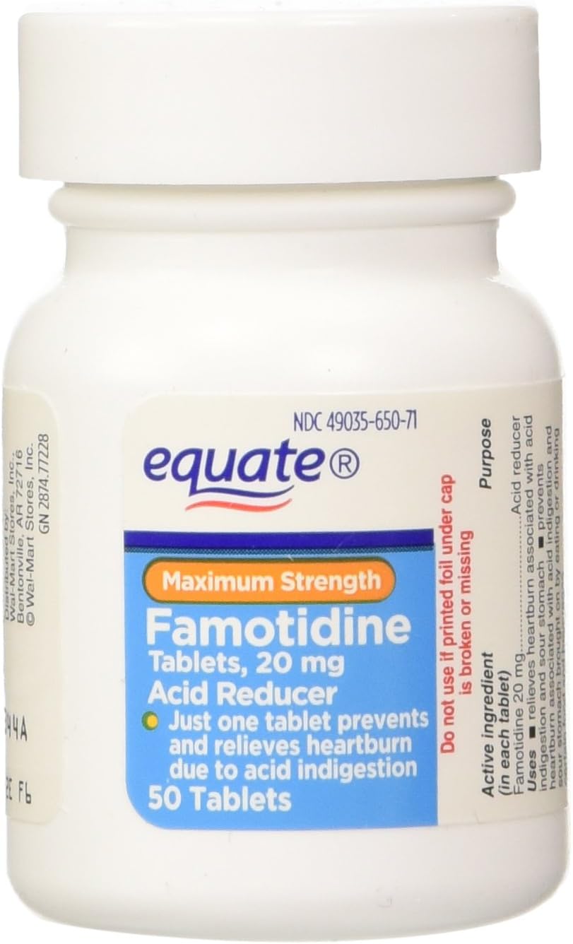 Equate - Acid Reducer, Maximum Strength, Famotidine 20 mg, 100 Tablets