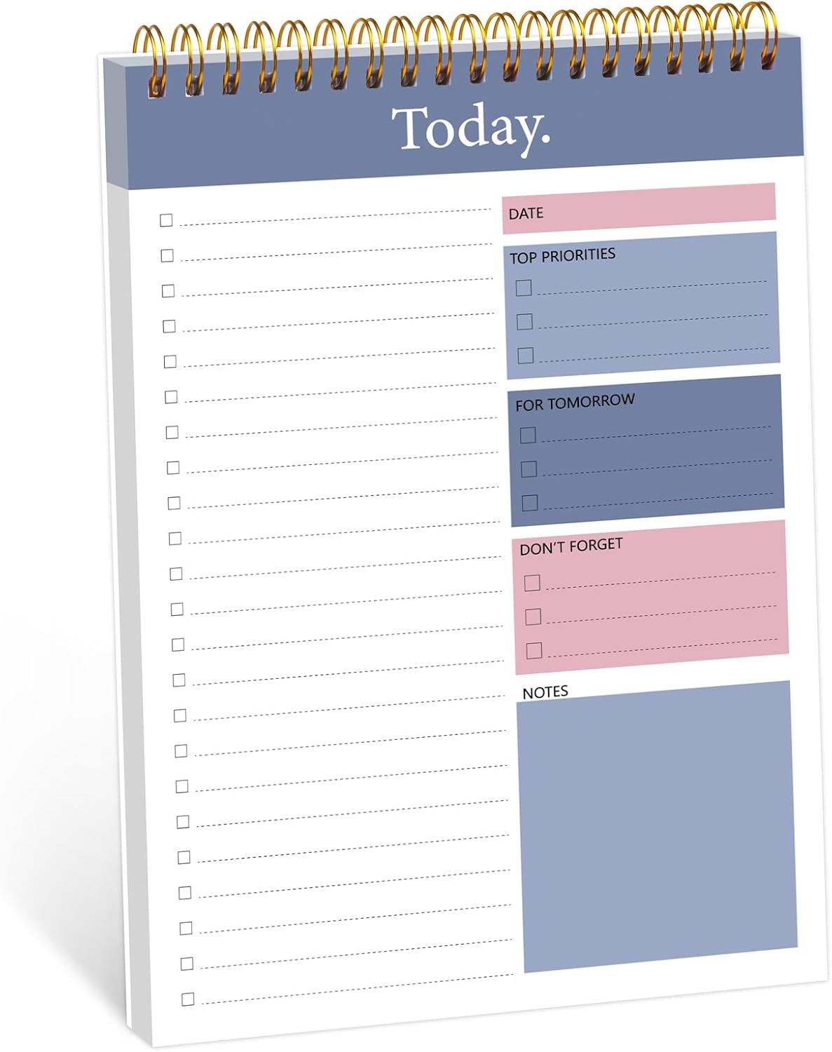 To Do List Notepad - Daily Planner Notepad Undated 52 Sheets, 6.5" x 9.8" Planning Pad Checklist Productivity Note Pad for Work and Personal Organized