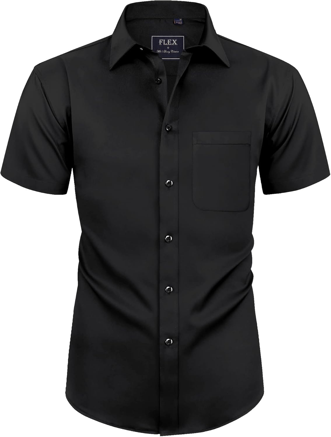 siliteelon Mens Shirts Short Sleeve Stretch Dress Regular Fit Casual Business Summer Shirt with Pocket