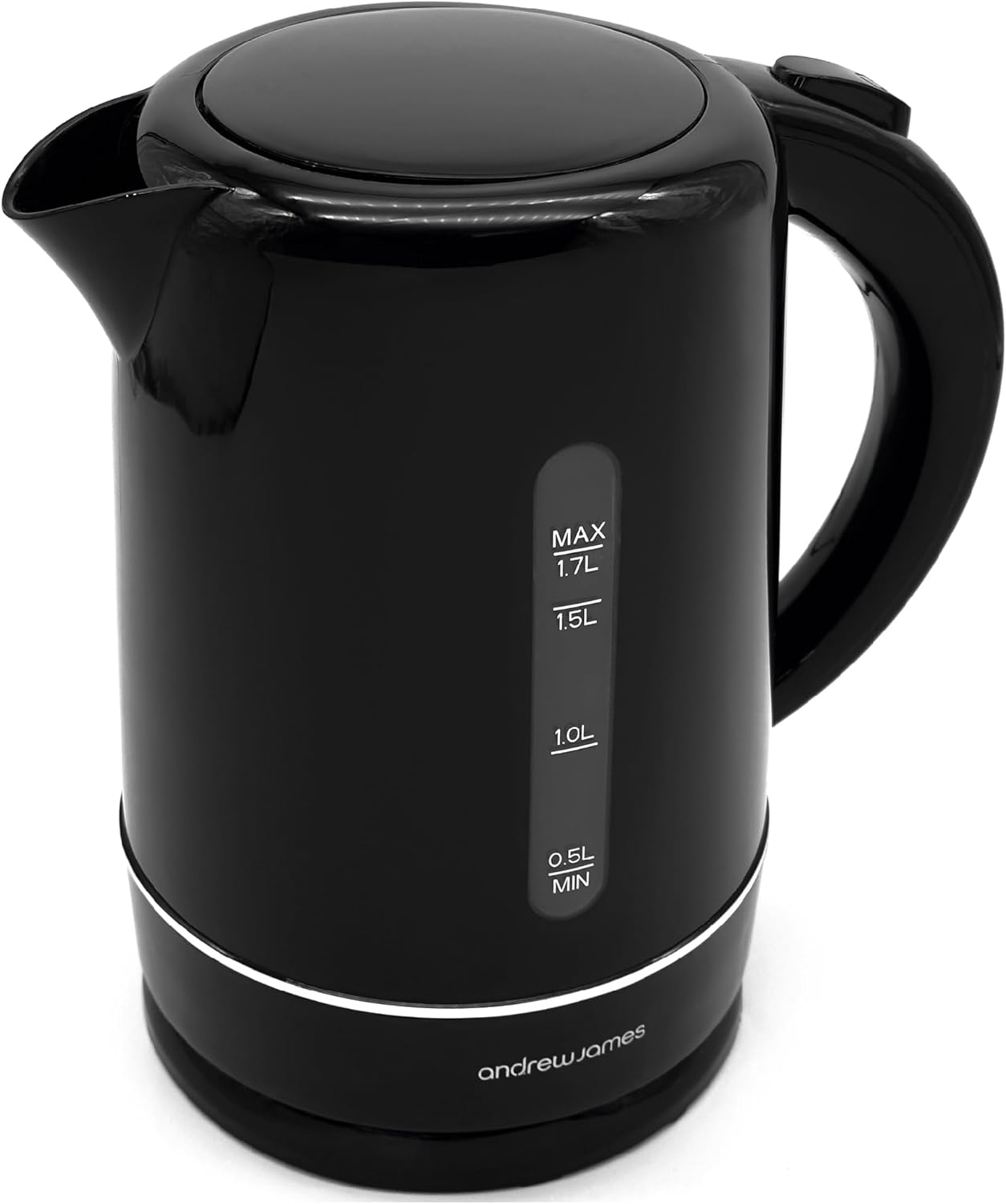 Andrew James Quick Boil Electric Kettle with Filter, Stylish Quiet Black Kettle with Rapid Boiling, Ideal for Home, Office, Uni, Camping, Travel, and Caravans (Black)