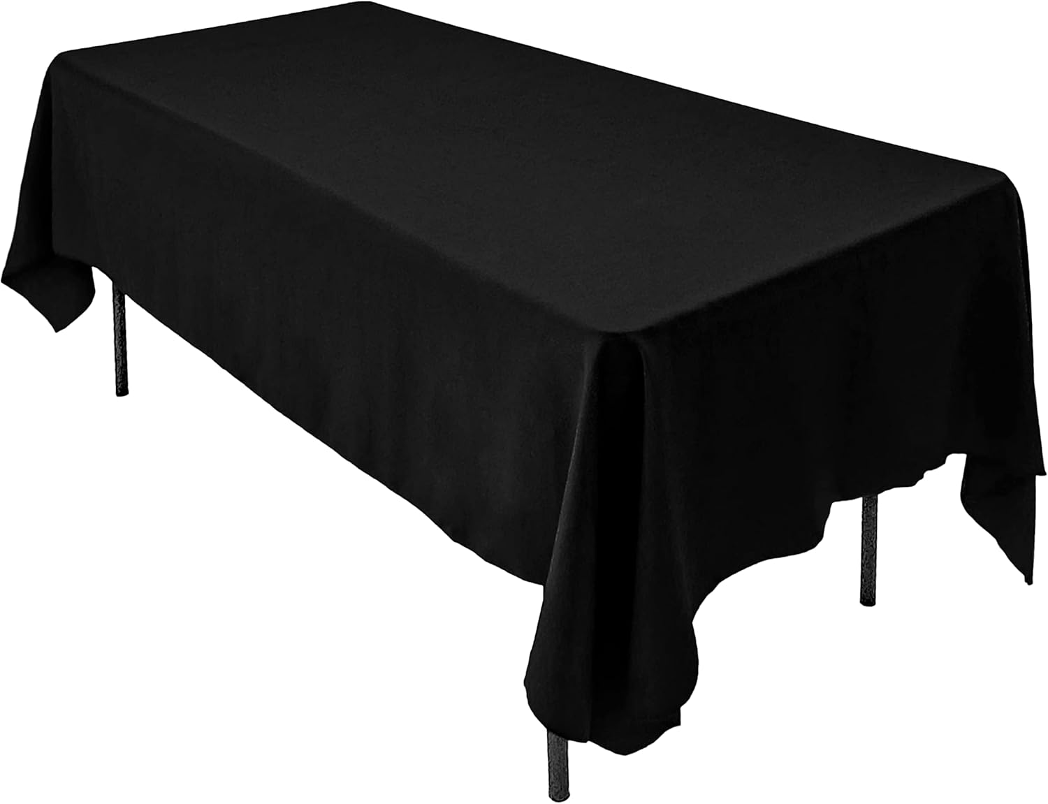 AK TRADING CO. 60 x 102-Inch Rectangular Polyester Tablecloth - Made in USA - Wrinkle-Resistant, Flame Retardant, Durable Party Table Cover, Banquet Tablecloth, Wedding Table Cover - Black