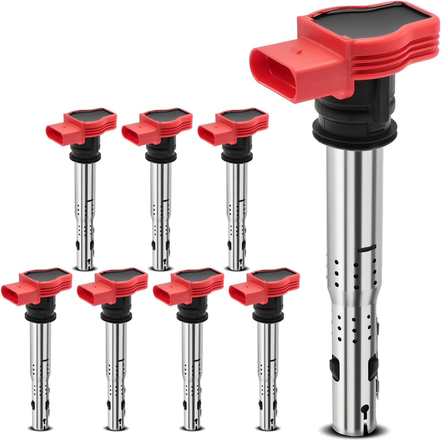 YHTAUTO Set of 8 Ignition Coil Packs Replacement for Audi A6 A8 Quattro 2007-2011, Q7 2007-2010, S5 2008-2012, R8, Volkswagen Touareg V8 4.2L Replace 06E905115A