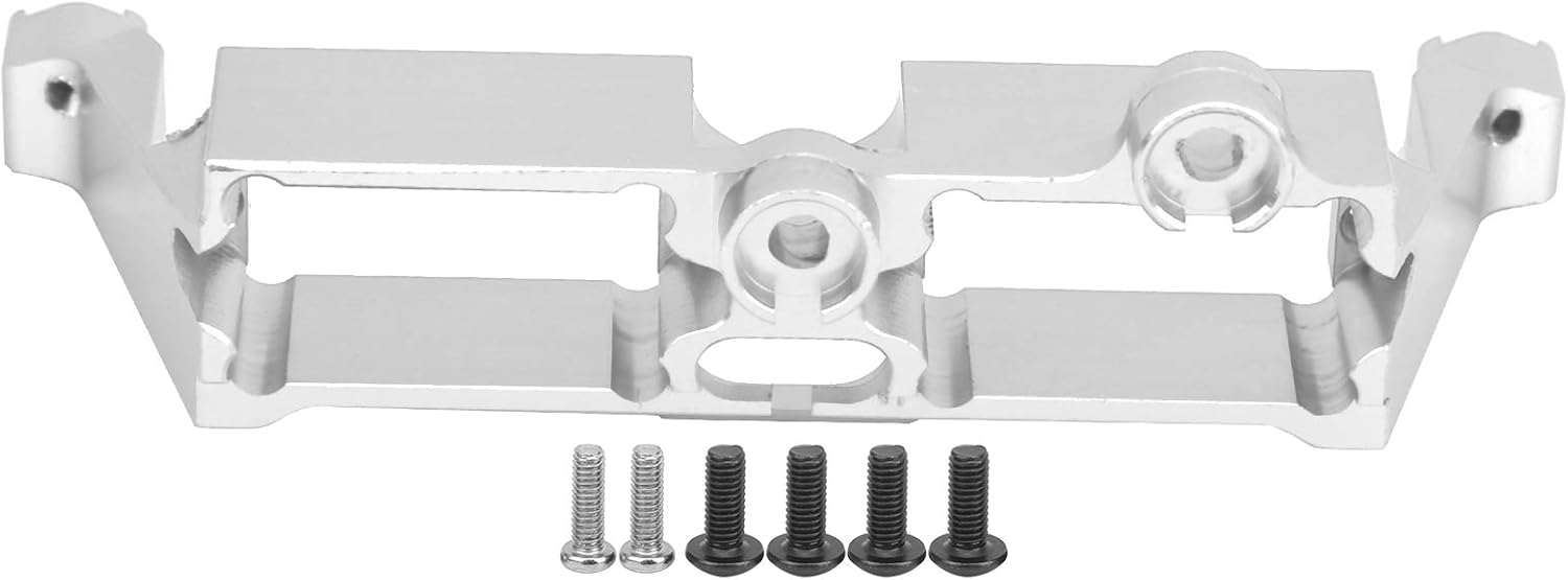 VGEBY RC Steering Servo Mount, Remote App Controlled Vehicle Parts Servos & Parts Aluminum Alloy RC Differential Lock Bracket Accessory for 1/10 RC Crawler(Silver)