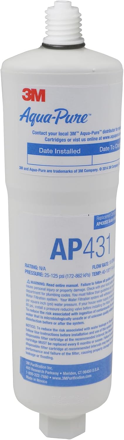 3M Aqua-Pure AP431 Whole House Scale Inhibition Inline Replacement Water Cartridge For System AP430SS, Genuine 3M Replacement Cartridge