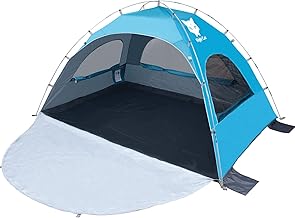 Night Cat Beach Tent Portable Camping Sun Shade Shelter for 2-4 Persons with UV Protection 3 Breathable Mesh Windows Extended Tent Floor Easy Set Up Outdoor