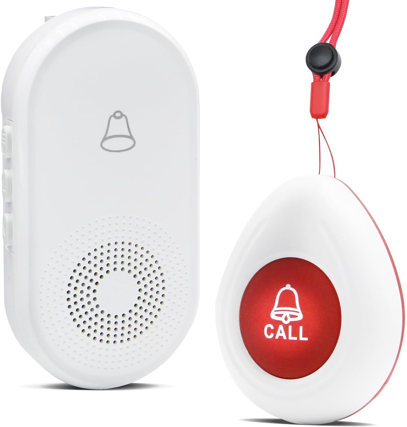 Personal Alarms for Elderly/Caregiver Pager/SOS Panic Call Button/Elderly Alarm Call Bell Button/Home Alarm System for Elderly Patient Nurse1 UK Plug-in Receiver + 1 Transmitter