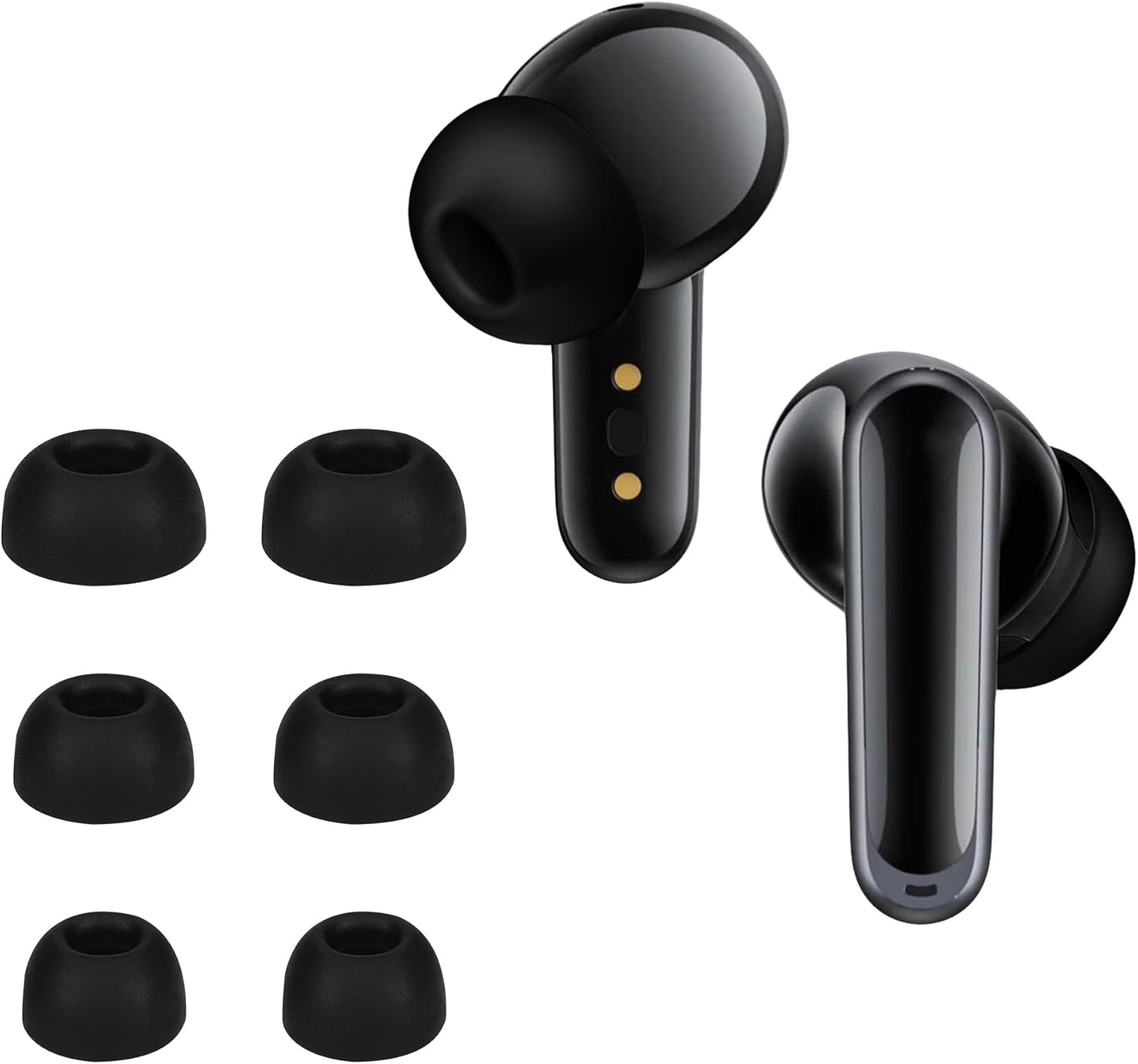kwmobile 6x Replacement Ear Tips Compatible with Anker Soundcore P40i / Soundcore P20i - Silicone Tips for Earphones - Black