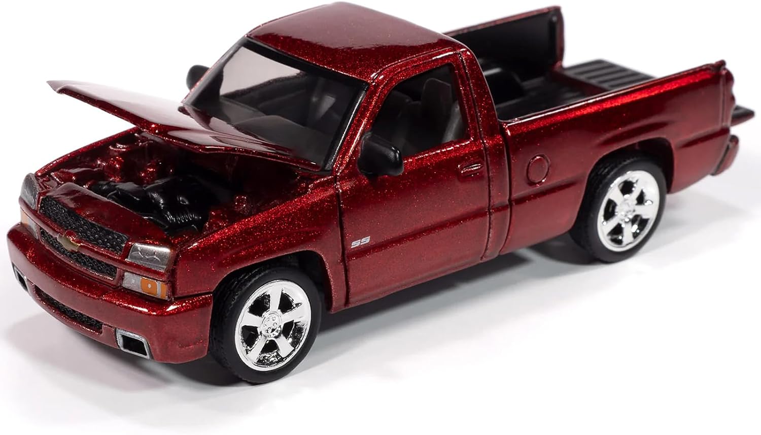 2005 SS Custom Pickup Truck Candy Apple Red Muscle Trucks Series 1/64 Diecast Model Car by Auto World 64502-AWSP190B