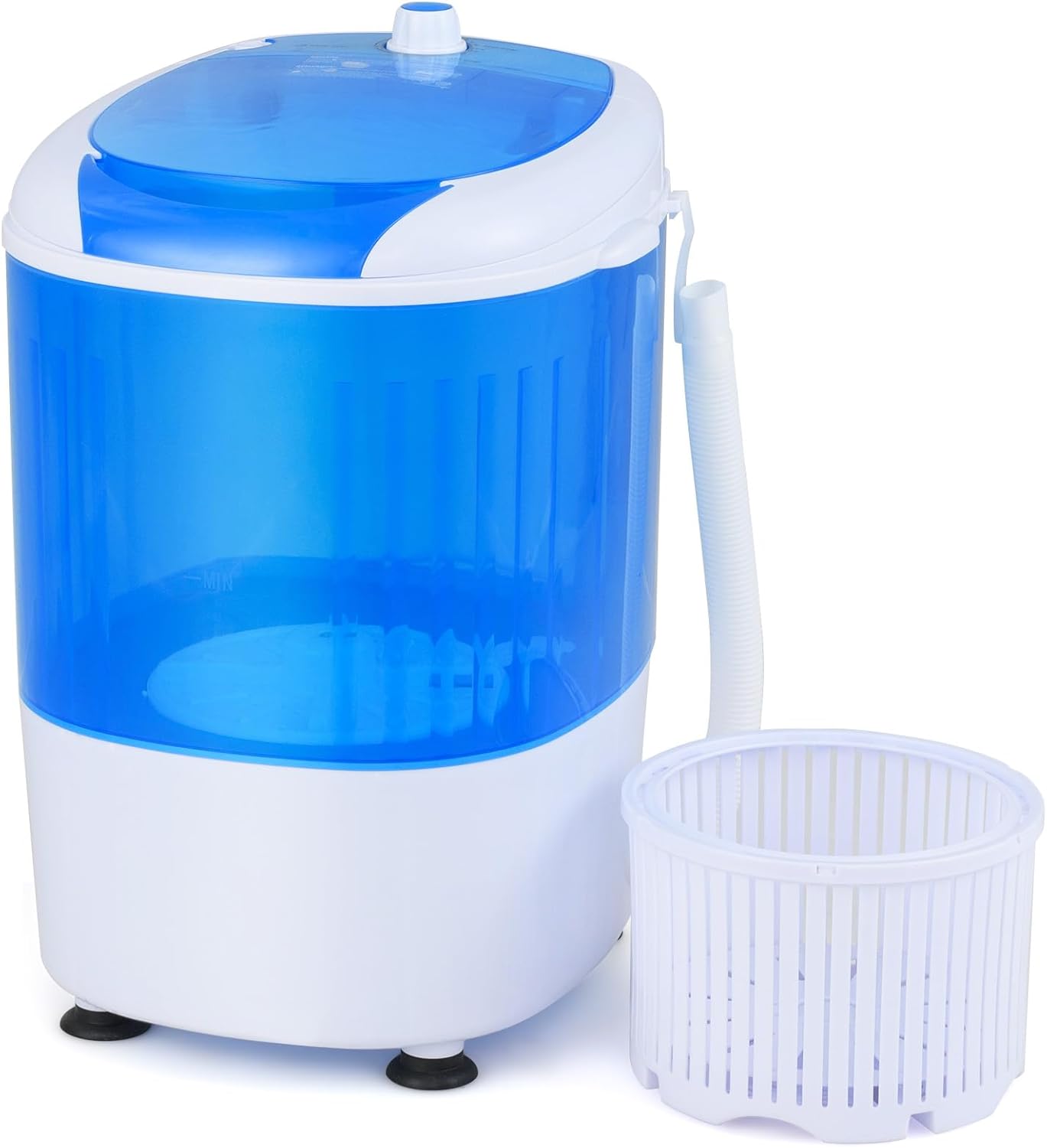 GiantexUK 2-in-1 Mini Washing Machine, Single Tub Washer and Spin Dryer with Timing Function, Portable Laundry Machine for Travel Camping Dormitory and Apartments (Blue + White)
